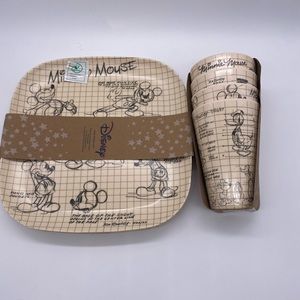Disney Mickey Mouse Bamboo Plate & Cups Set